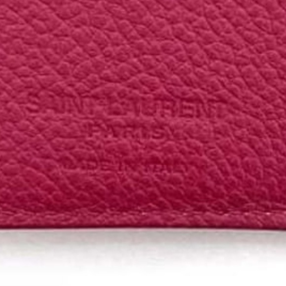 🦋YSL •Saint Laurent Trifold Compact Mini Wallet Pink Leather - Picture 9 of 13